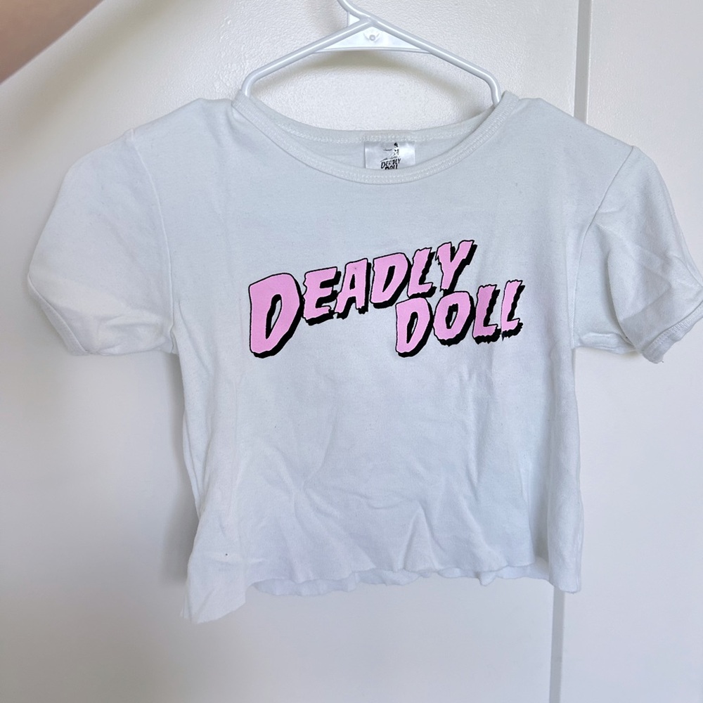 Chrome Hearts x Deadly Doll Limited Edition Crop Top with Pink Graphic